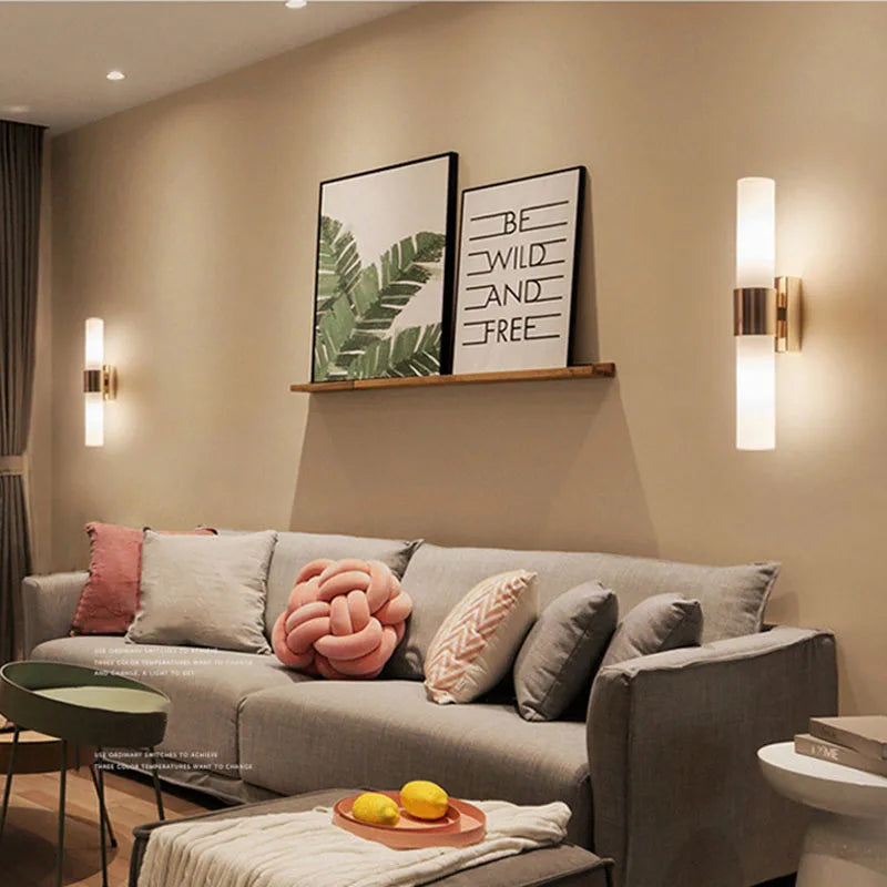 Modern Minimalist Cylindrical Acrylic Bedroom Bedside Wall Lamp Living Room Tv Background Lighting Study Led