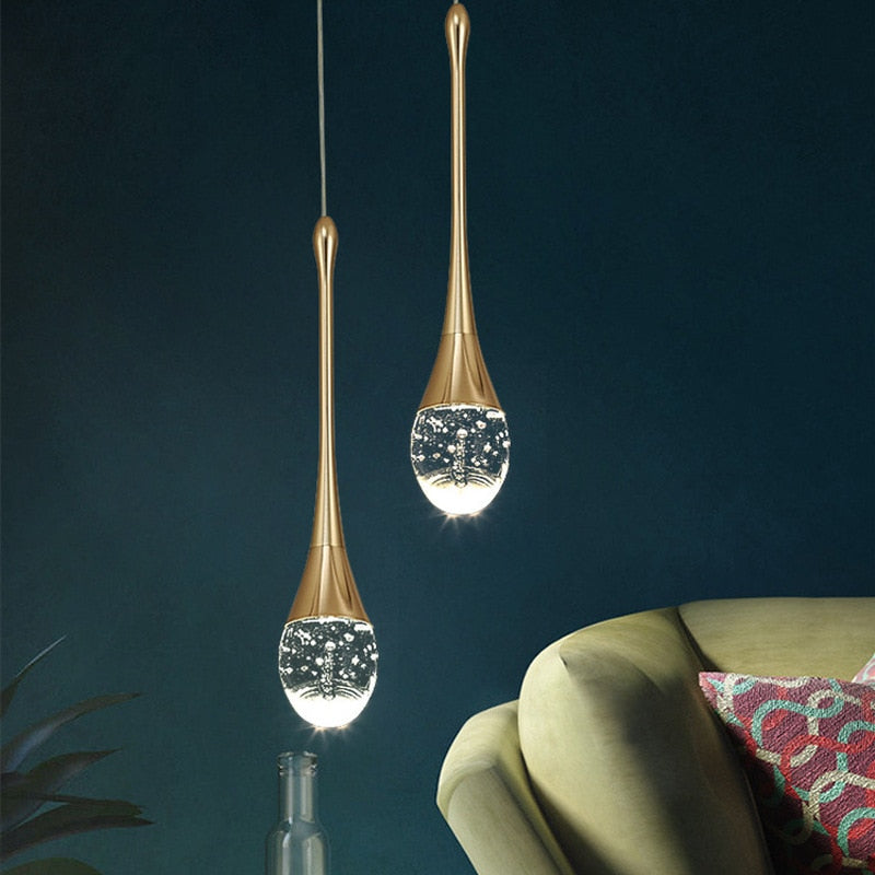 Black/Gold Water Drop Hanging Pendant Light