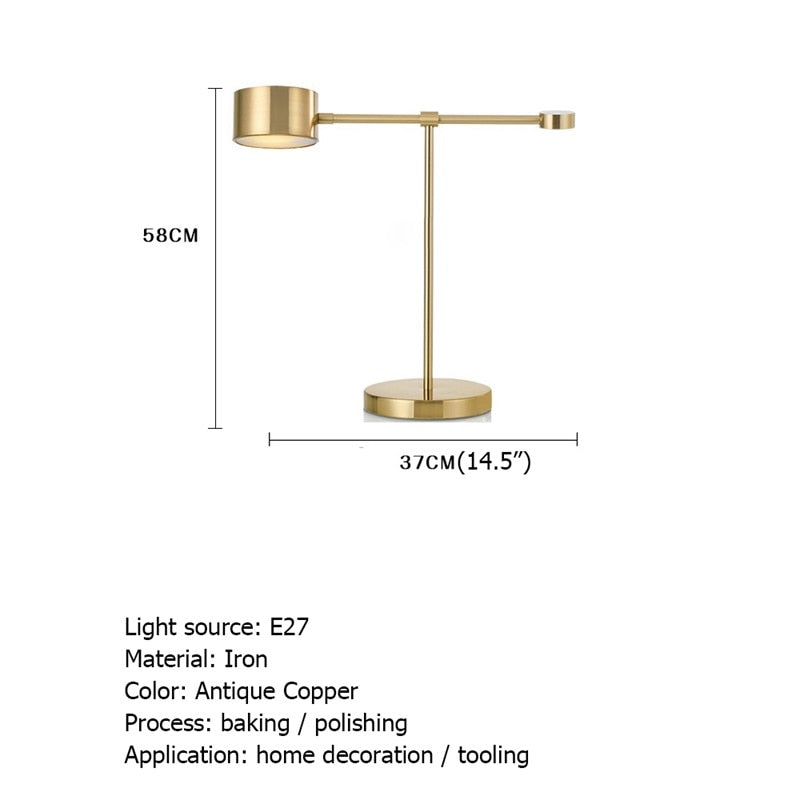 Brass Bedside Table Lamp