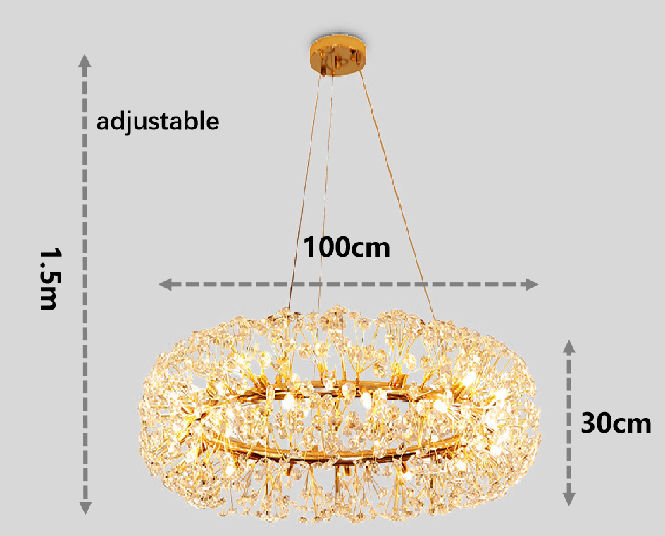 Zenara - Modern Gold Luxury Crystal Chandelier