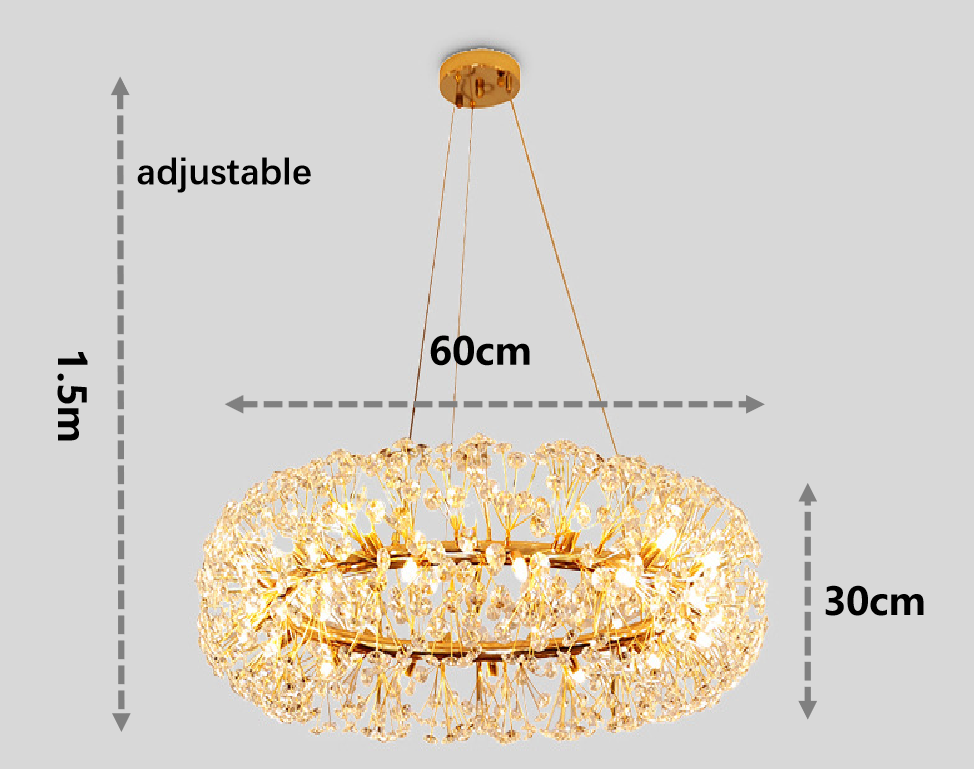 Zenara - Modern Gold Luxury Crystal Chandelier